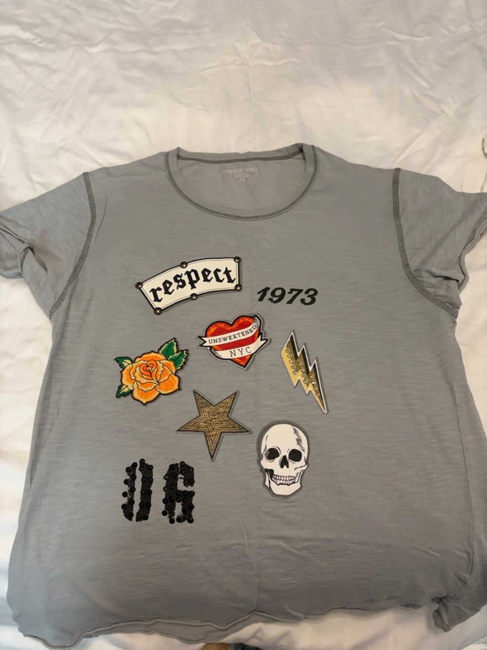 Gray Graphic Patch Tee - Respect 1973
